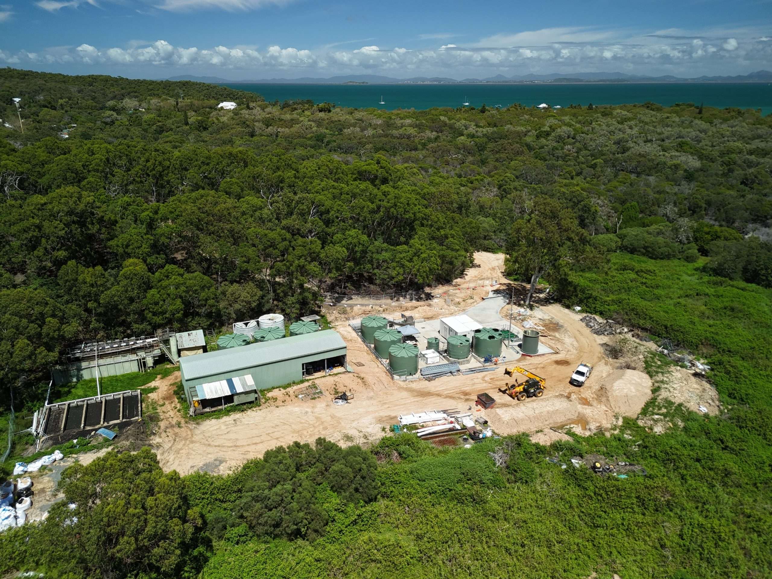 Aerial overview of the Great Keppel Island sewage treatment plant site
